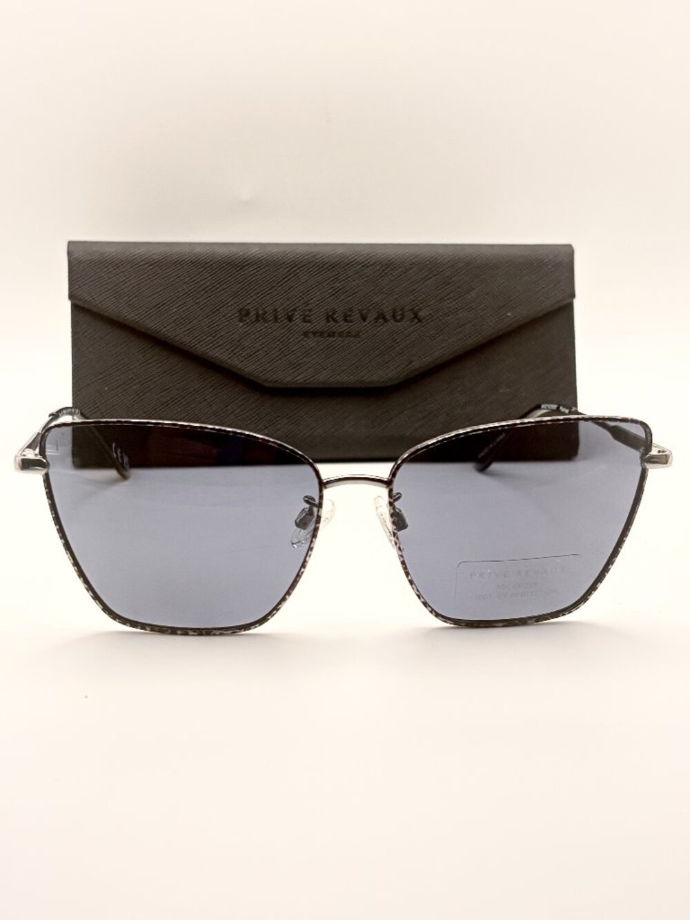 Privé Revaux PURR Cat Eye Leopard Print Metal Sunglasses NEW